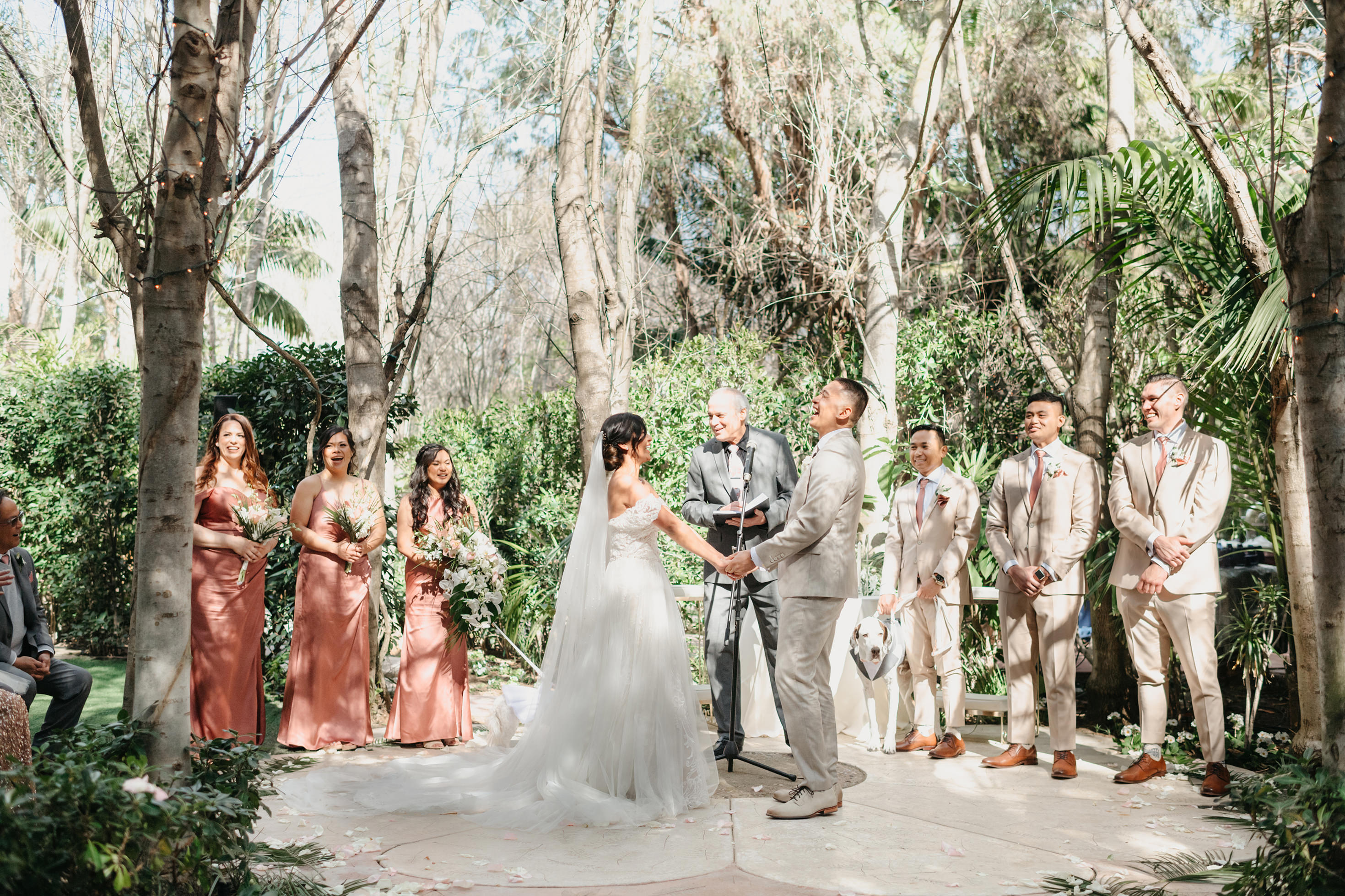 Emotional wedding vows during Hartley Botanica ceremony