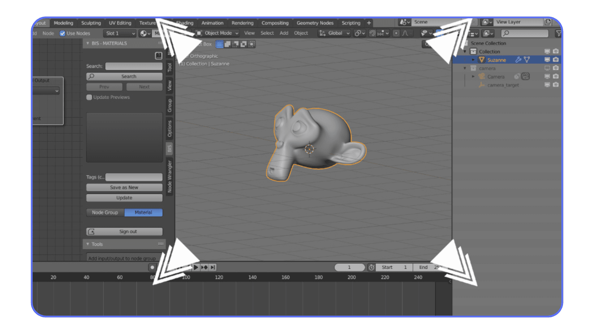 Blender interface with panels maximized to focus on the 3D viewport