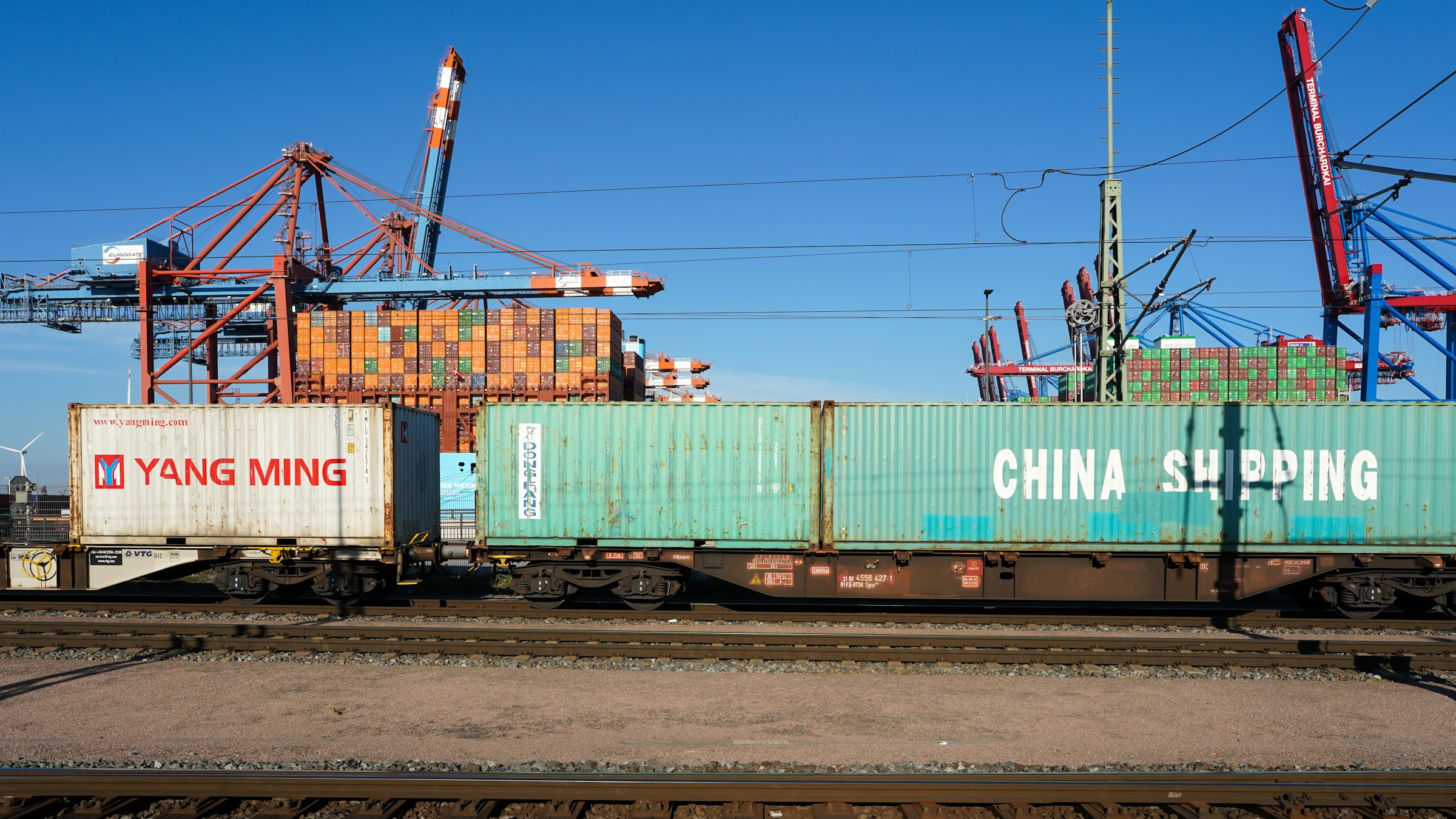 Shipping containers at a Chinese port