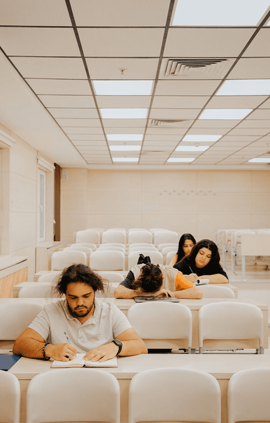 students in a classroom studying
