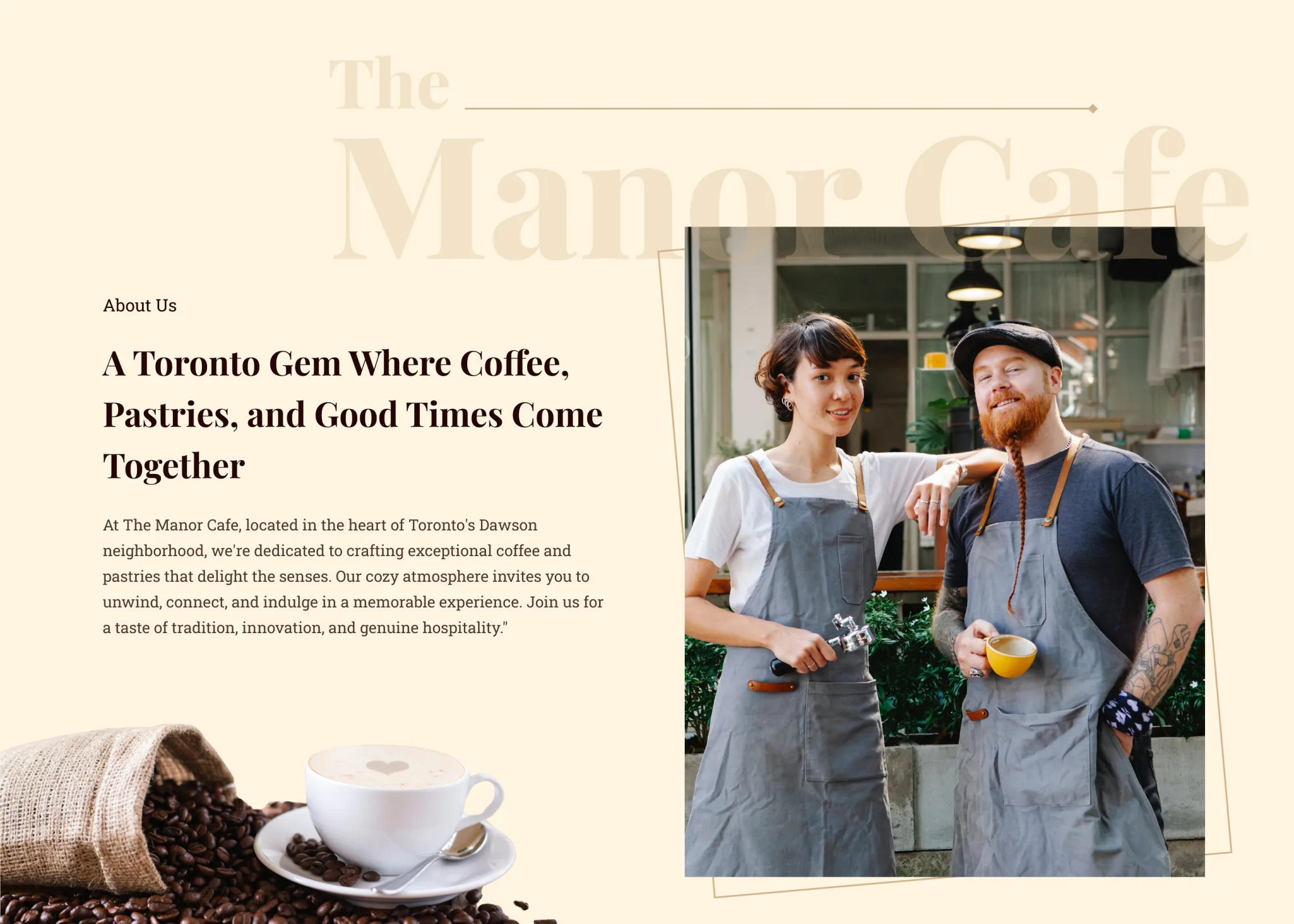 Coffee Shop About Section Design Concept