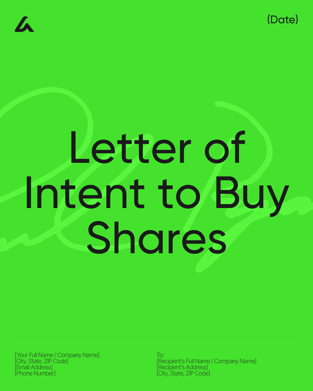 Letter of Intent to Buy Shares