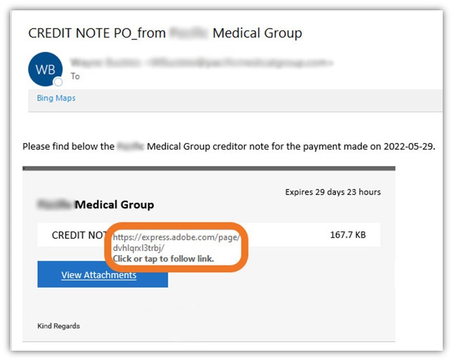 credit note - Brand Impersonation