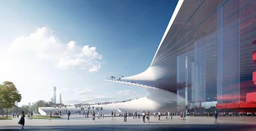Renders of Shanghai Grand Opera House by Snøhetta in China