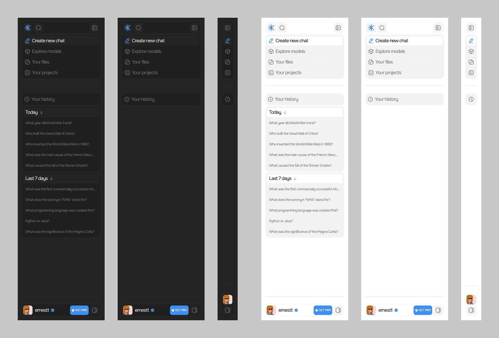 Askteriq AI nav bars