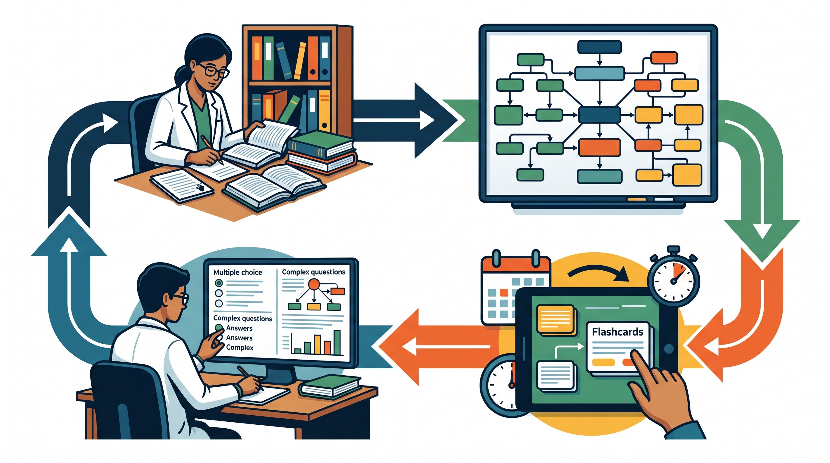 Immunology board-prep study workflow