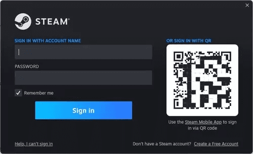 log into steam account
