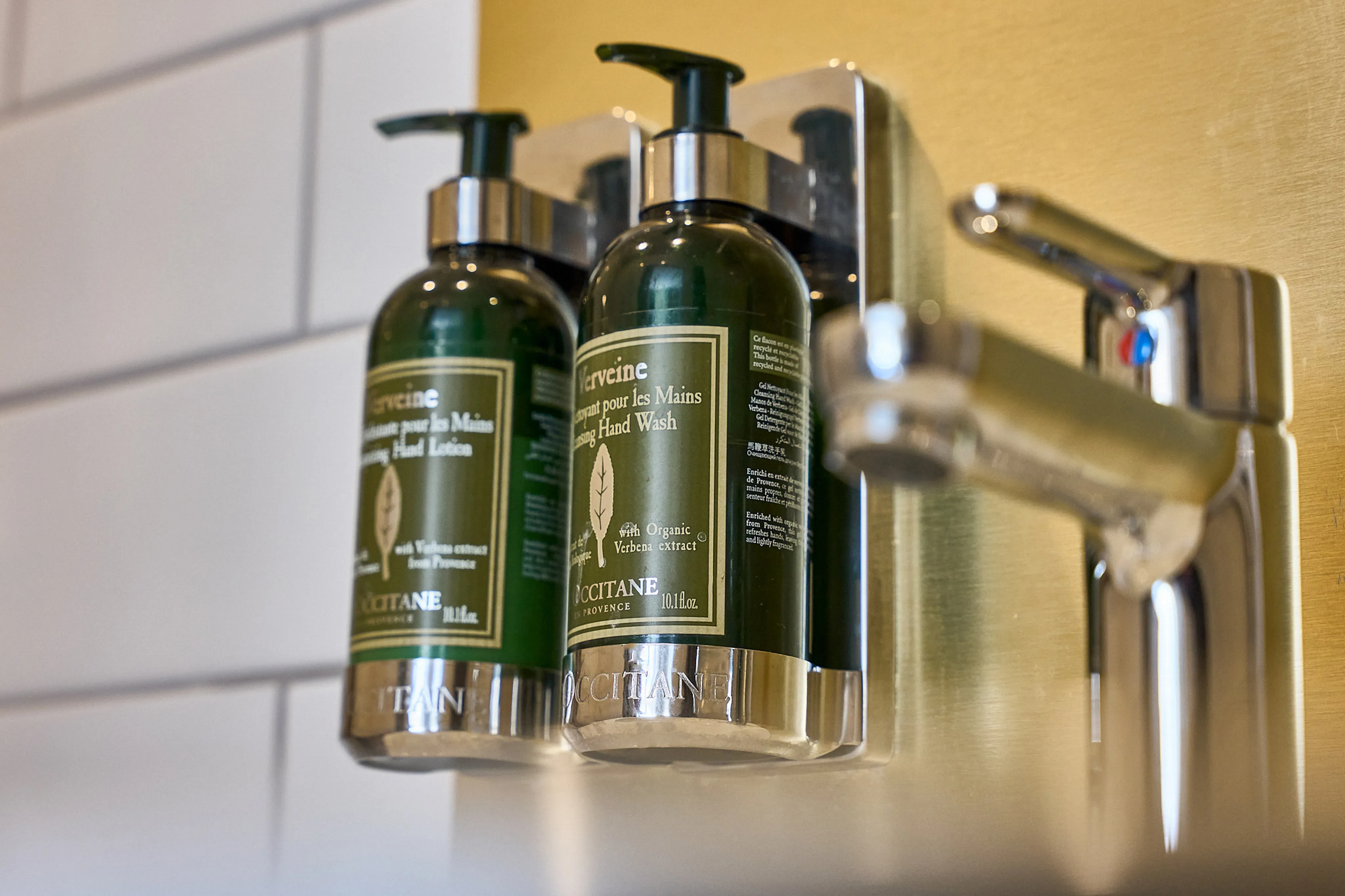 L'Occitane Verveine toiletries detail in the bathroom at Hidden House, Stari Grad Hvar