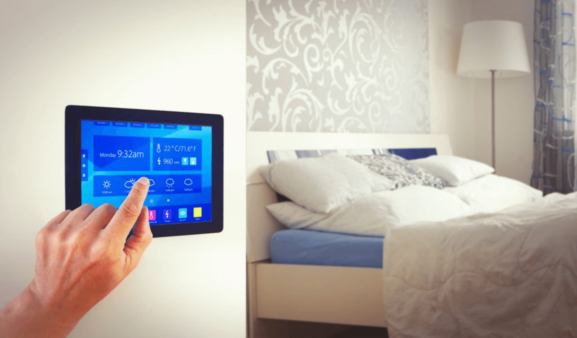 Smart Bedroom Temperature Control: A person using a digital thermostat to set an ideal bedroom temperature, showcasing technology for better sleep comfort. - Sleep hygiene tips - Better sleep habits - Restful sleep techniques - Healthy sleep routine - Sleep hygiene practices - Sleep environment optimization - Benefits of good sleep hygiene - Tips for better rest - Sleep health improvement - Importance of sleep hygiene - Effective sleep habits - Natural ways to improve sleep - Healthy bedtime routine