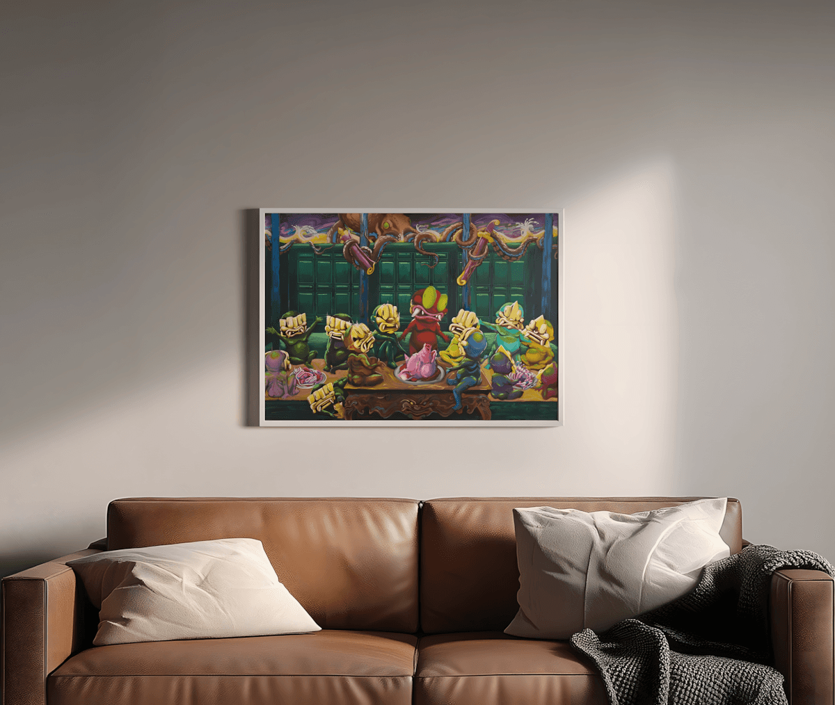 premium art poster and canvas prints, with originals available, from QART , of the artwork " Golden Mask "