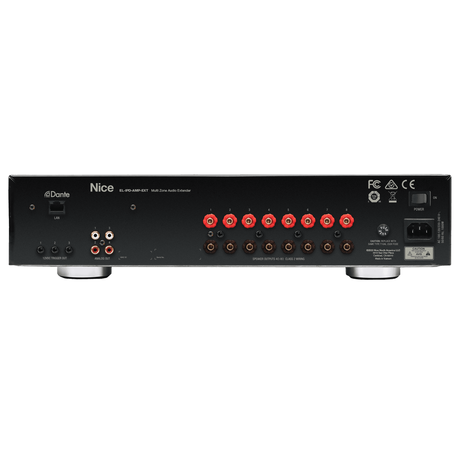 Nice EL-IPD-AMP-EXT Multi Zone Audio Extender rear panel