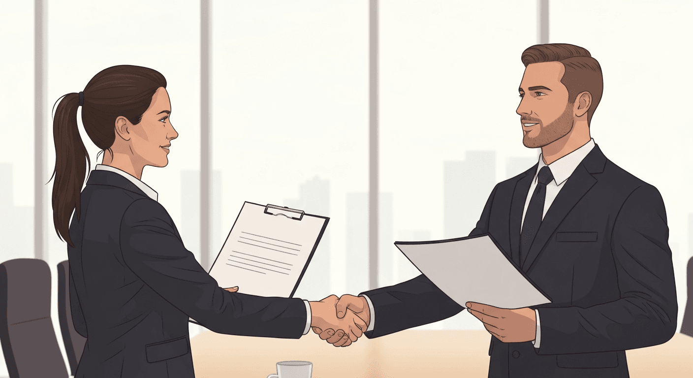 Handshake after contract negotiation