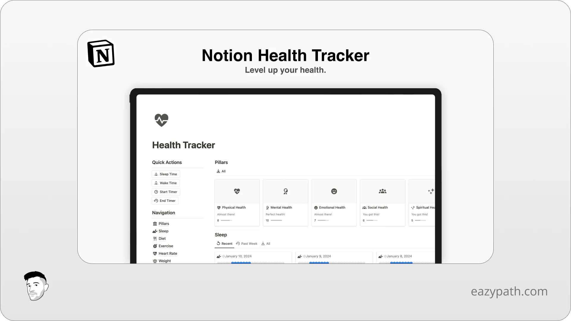 Health Notion Templates - Kina Notion