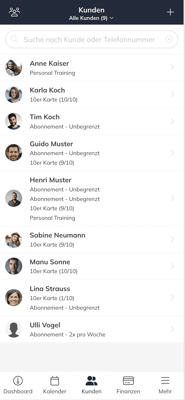 Kundendaten, Kundenverwaltung
