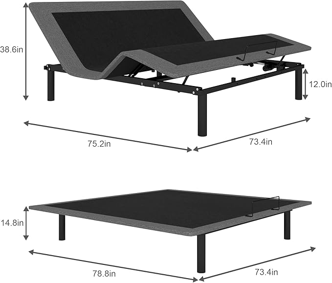 The adjustable king bed is a stylish addition that complements any interior design.