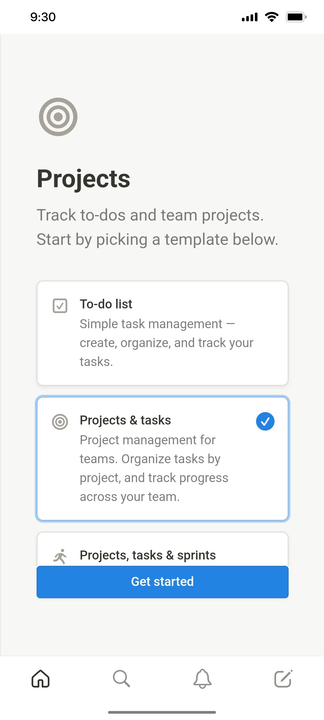 Notion App Project Screen