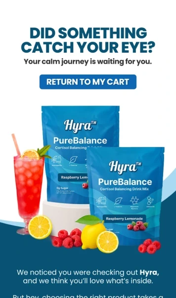 Hyra email showing products and reminding the reader to return to their cart