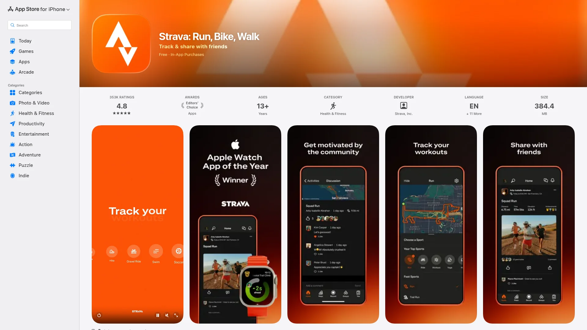 Strava on the App Store — React Native app example