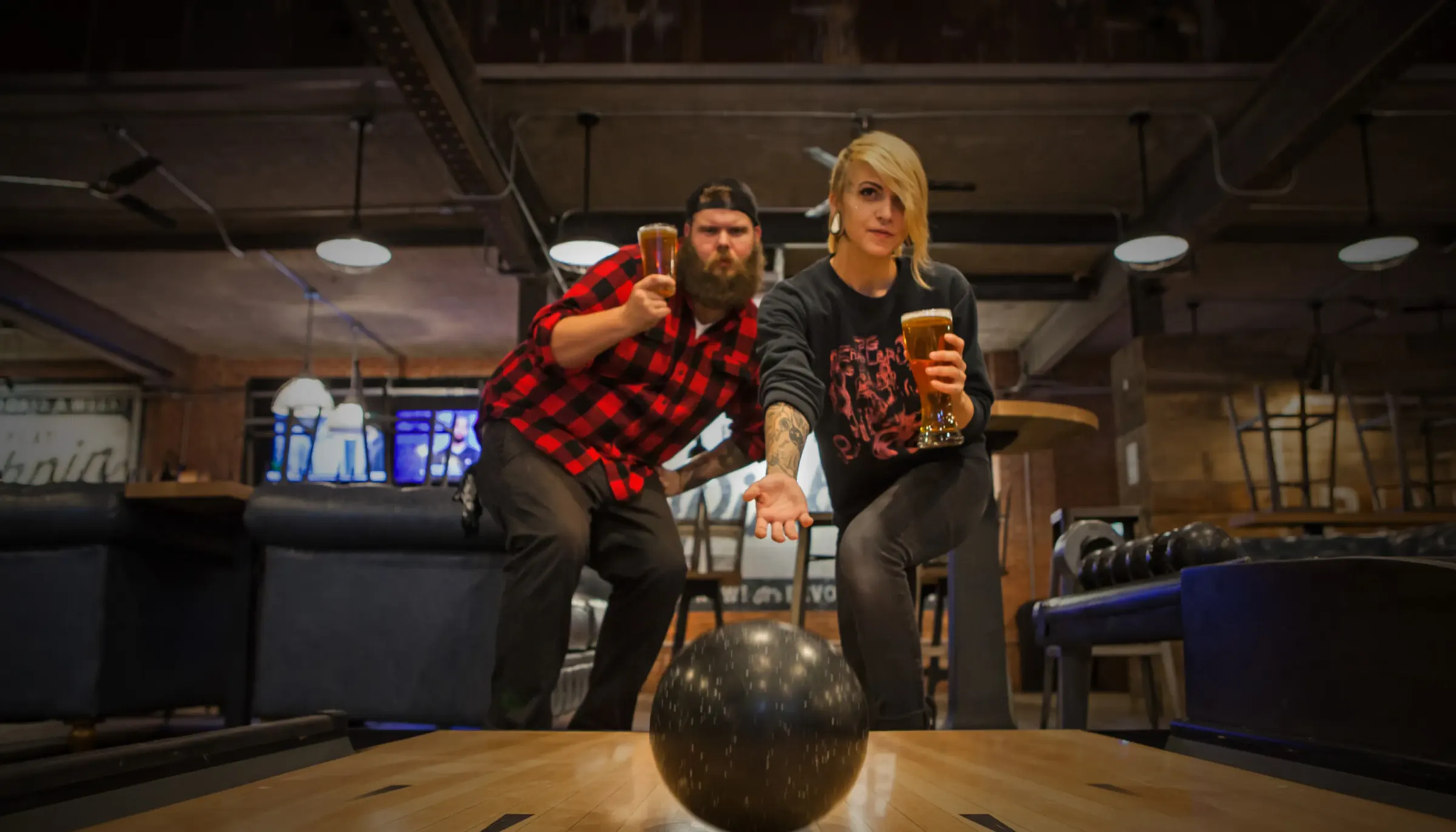 Duckpin bowling at a Rise Brands bar