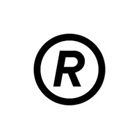 Registered trademark symbol in black with a circular border.