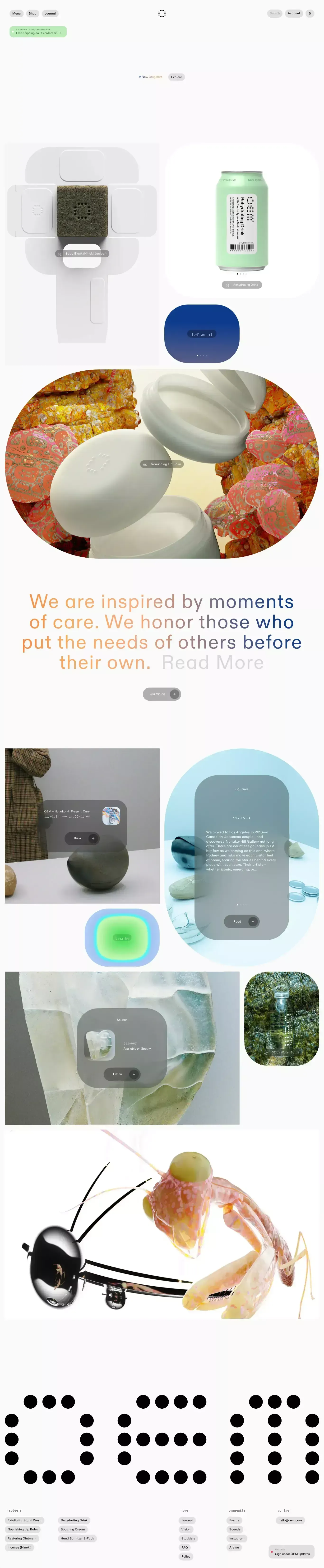 OEM ecommerce page screenshot showcasing Beauty and Ecommerce design