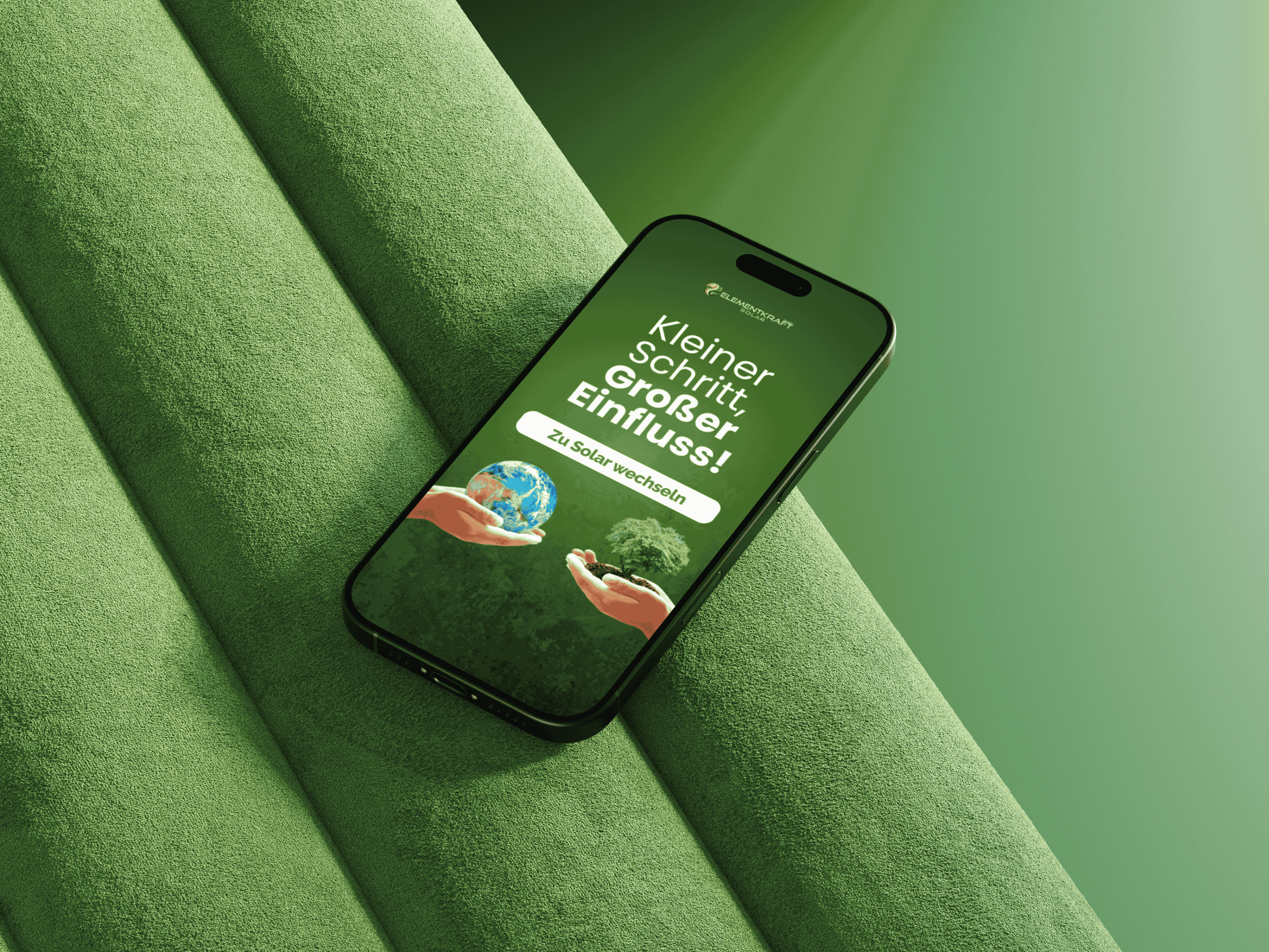 Handy Mockup mit AdCreative Design für Werbeanzeige auf Meta