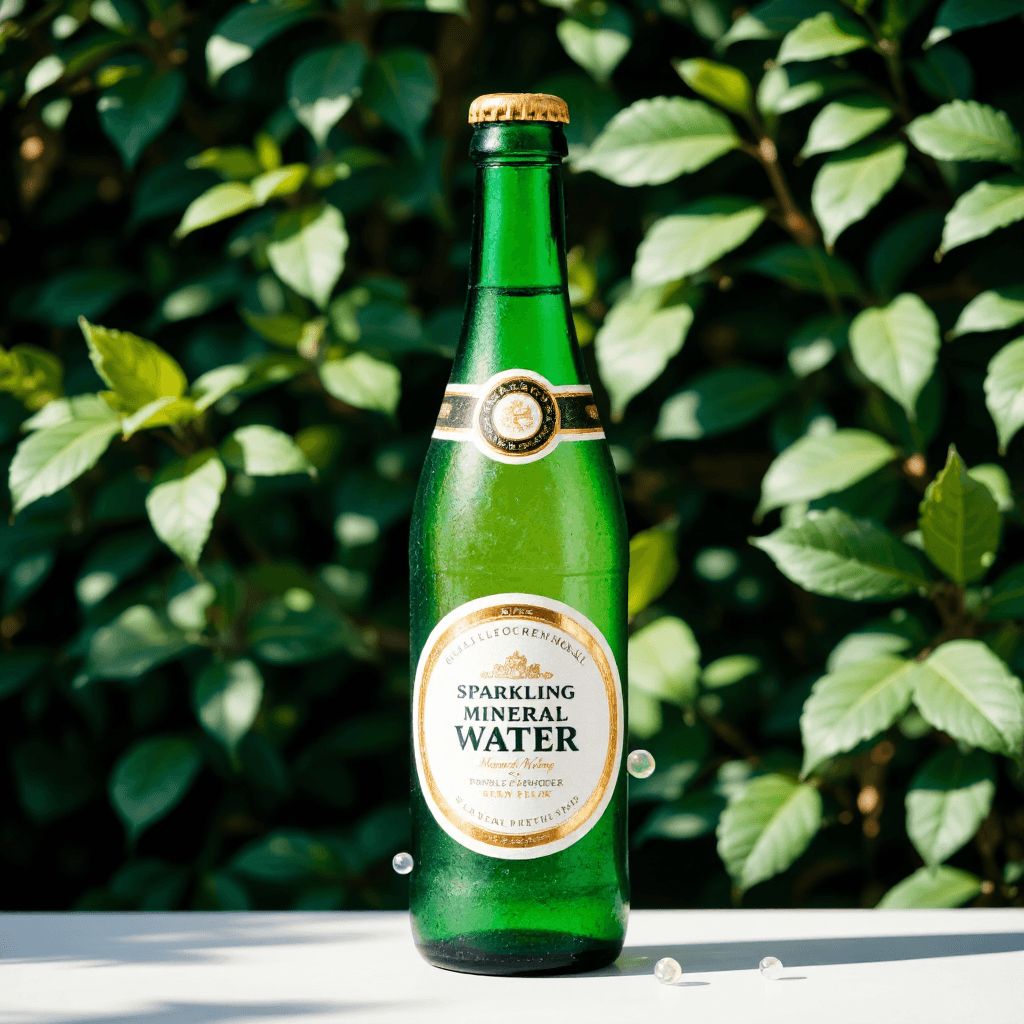 product photography of a bottle of sparkling mineral water