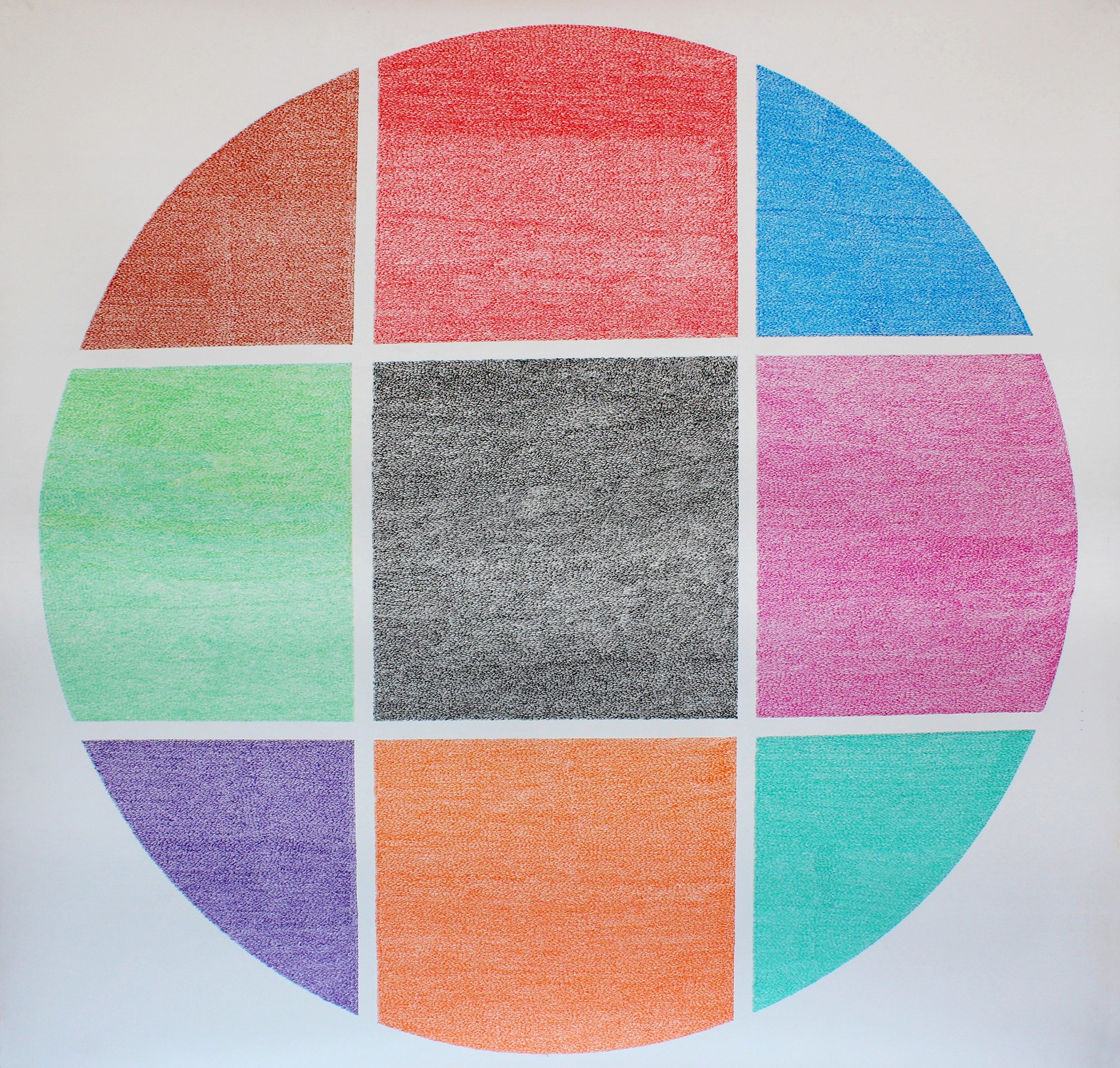 herd of sheep on road painting