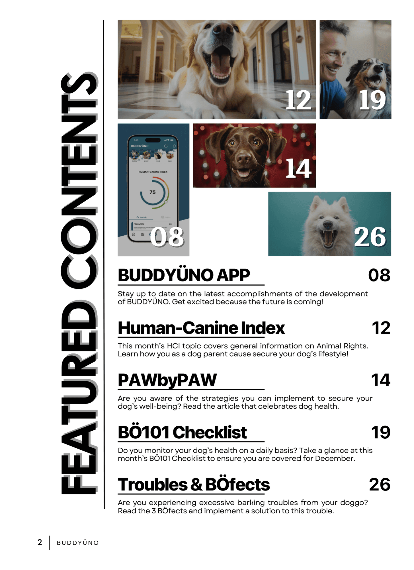 buddyuno, dog magazine, page 2