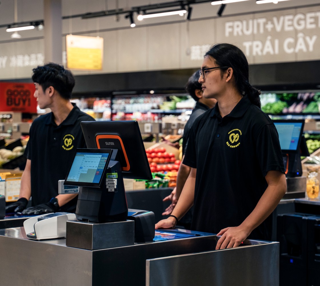 cashier install pos for grocery store with plug and play setup