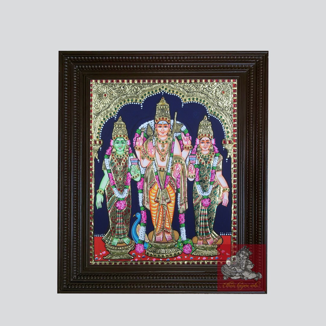 Murugan Valli Deivanai Tanjore Painting