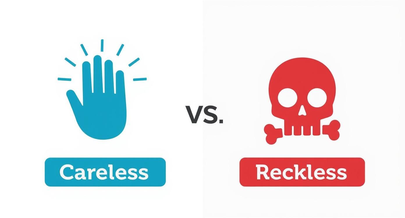 Infographic about difference between careless and reckless driving