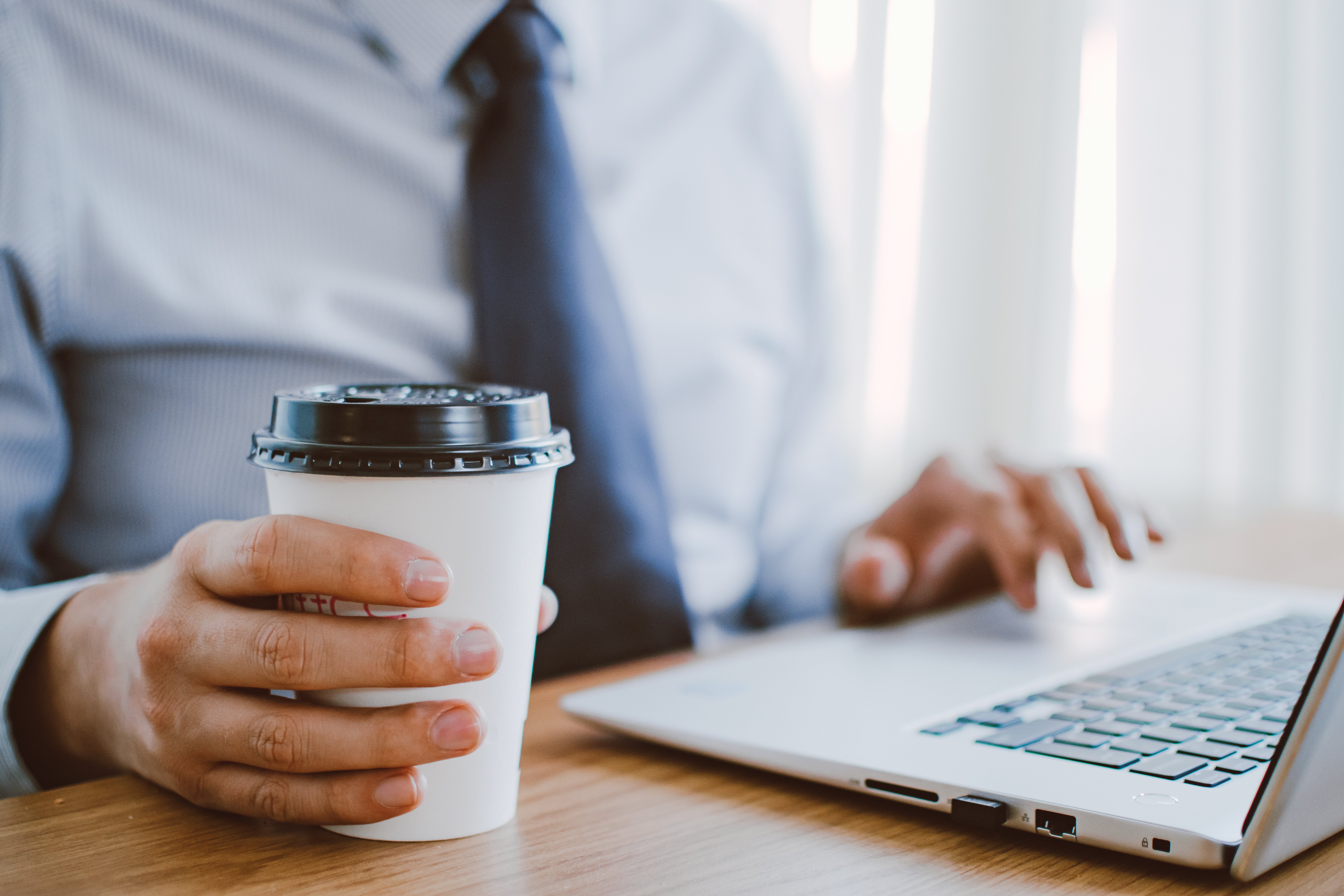 Man sending cold emails for success