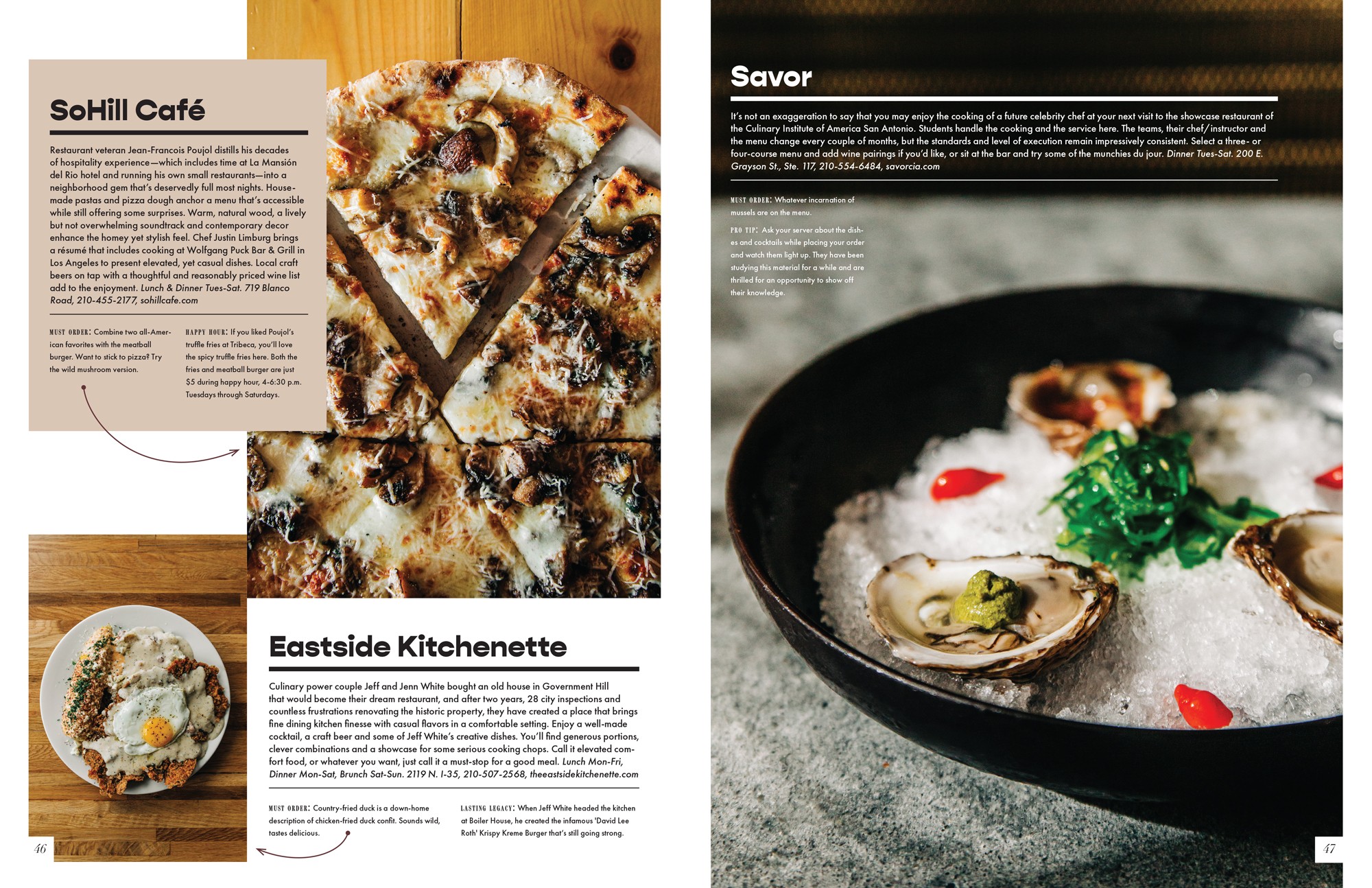 Magazine spread of food story