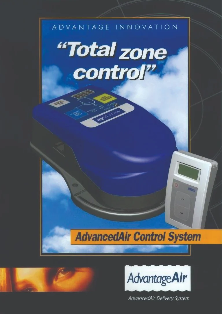 Product image of the 1998 Advanced Air Control System launched by Advantage Air, representing a major milestone in the evolution of smart air management technology.