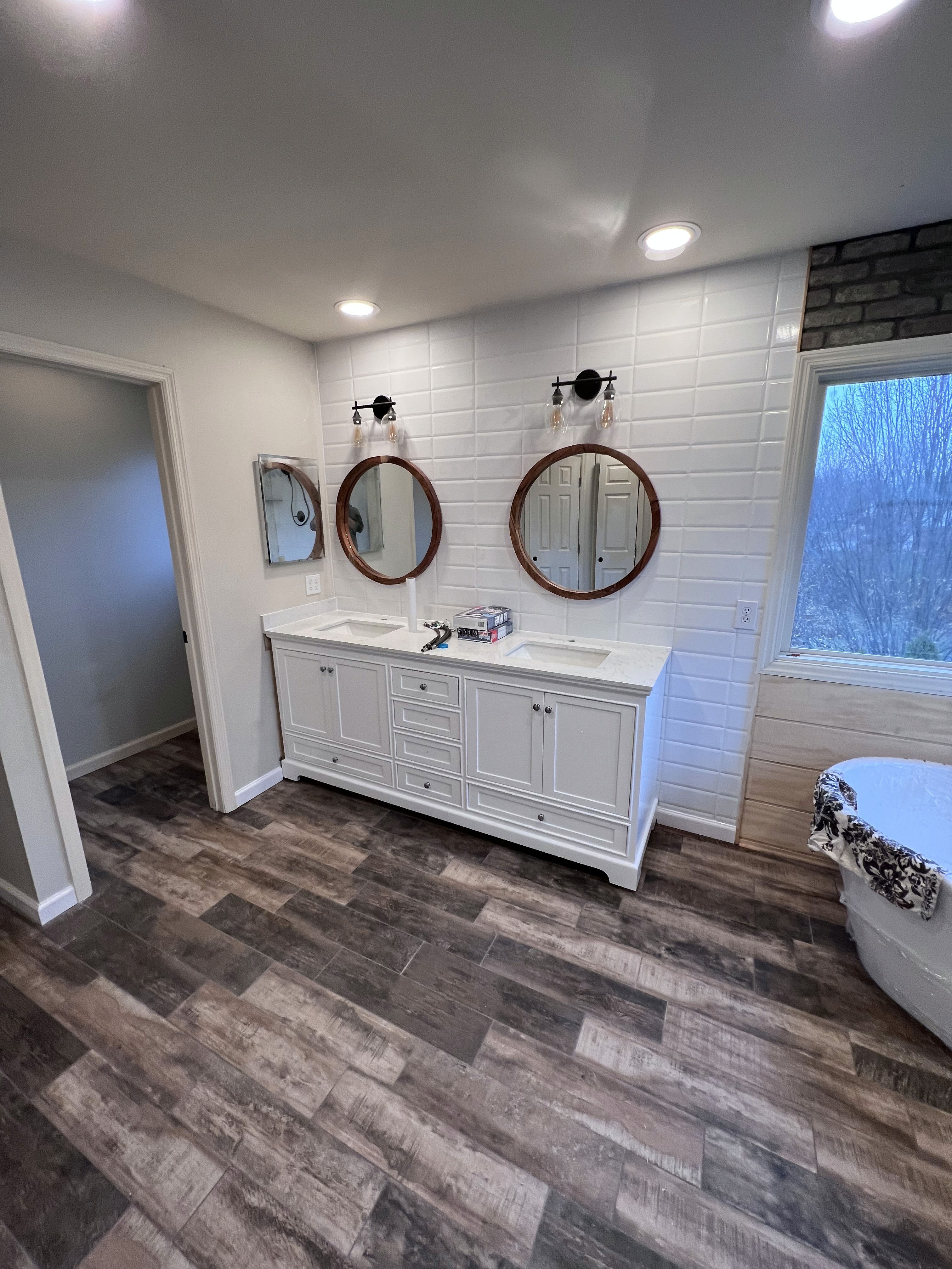 Subway Tile Vanity Backsplash