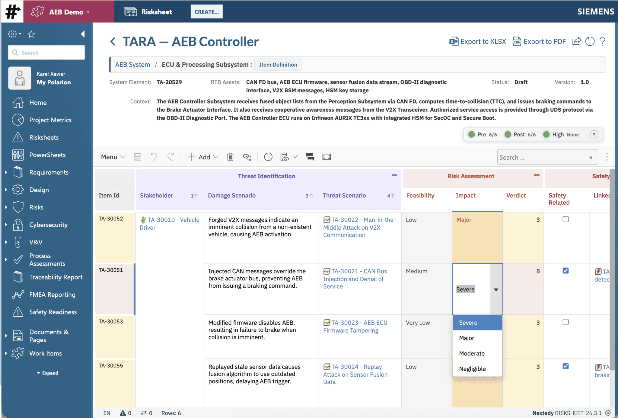 Cybersecurity verification Powersheet screenshot