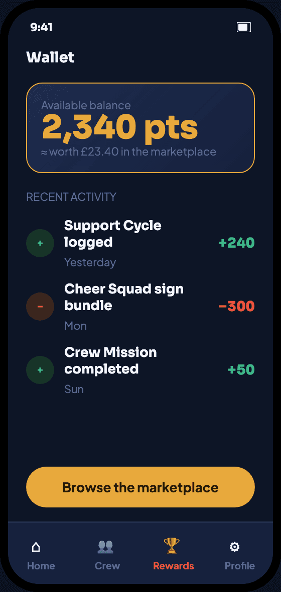 Rewards wallet screen