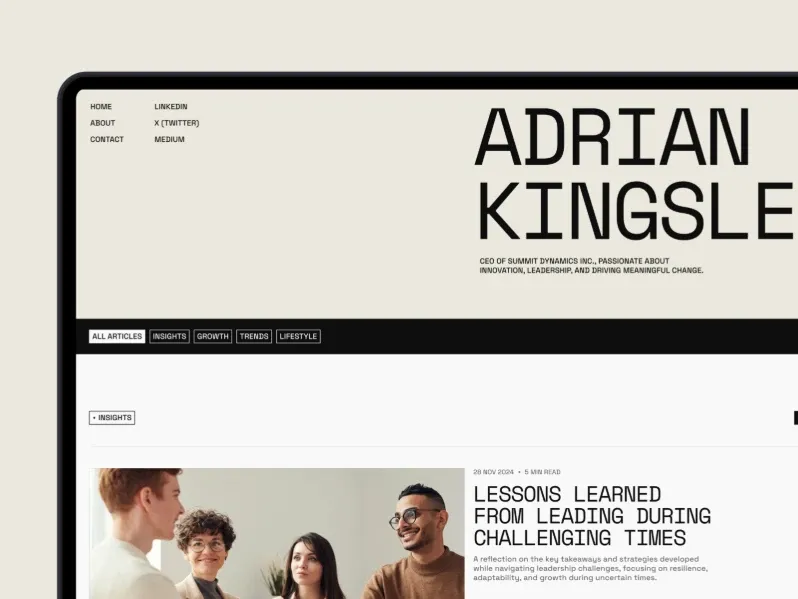 kingsley framer blog template