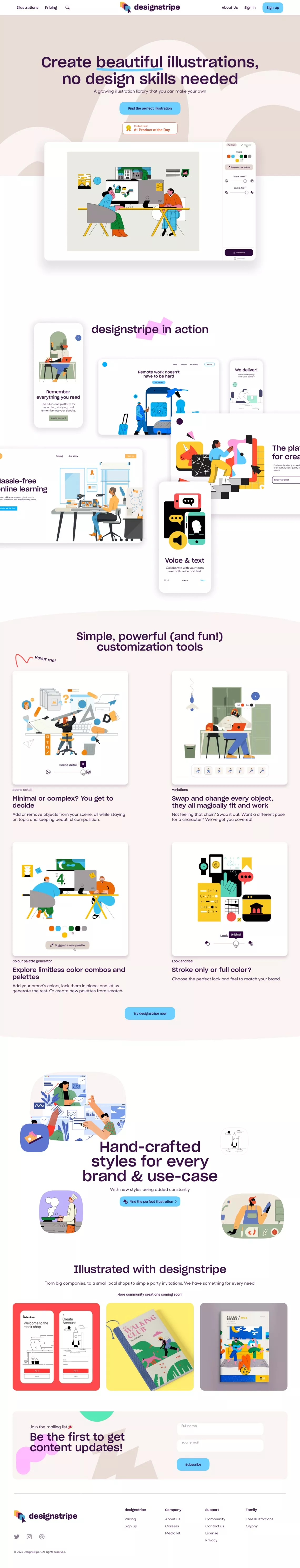 designstripe landing page screenshot showcasing Design and Tech design