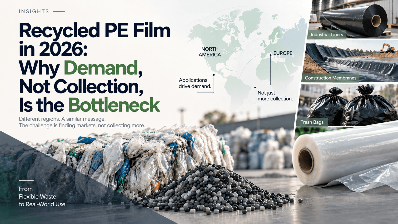 Recycled PE film demand bottleneck in 2026 — end markets for recycled household flexible plastics