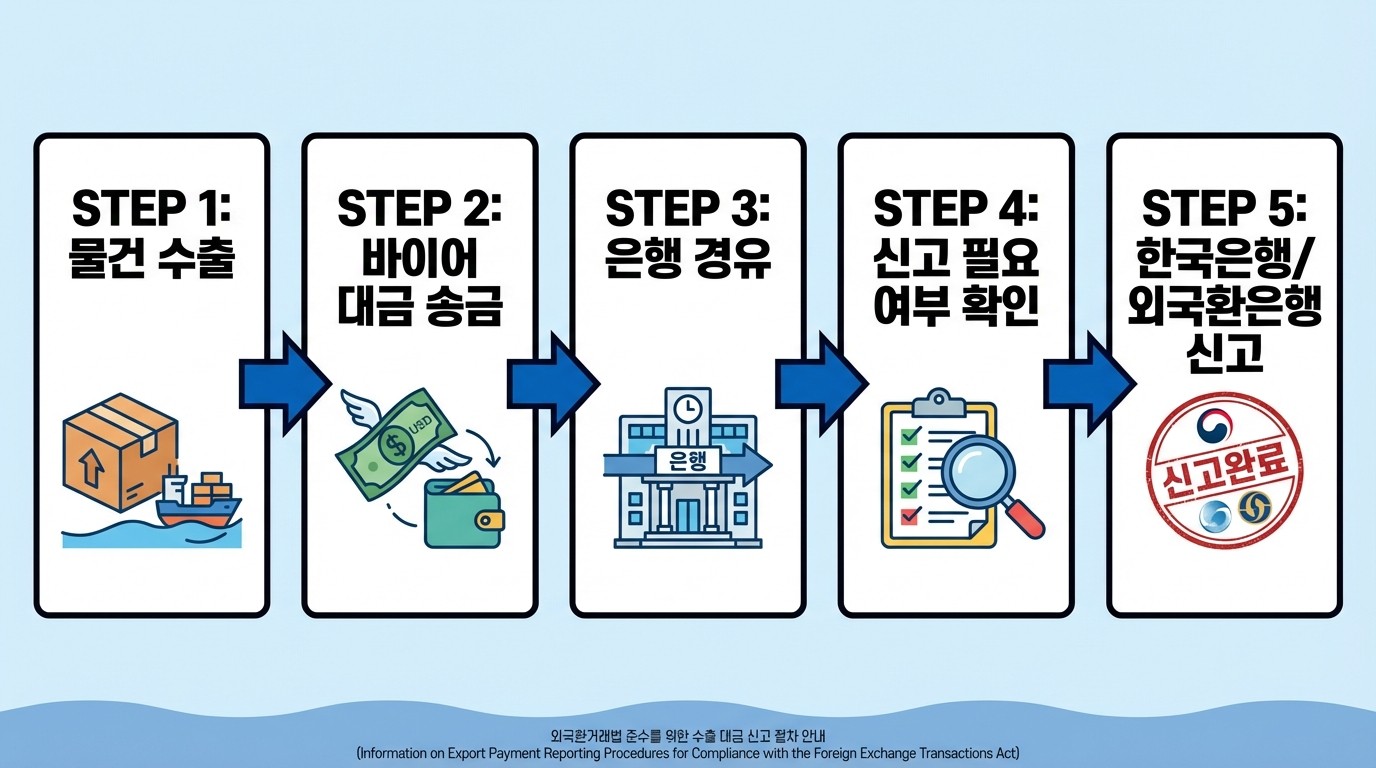 외국환거래법 준수를 위한 수출 대금 신고 절차 안내