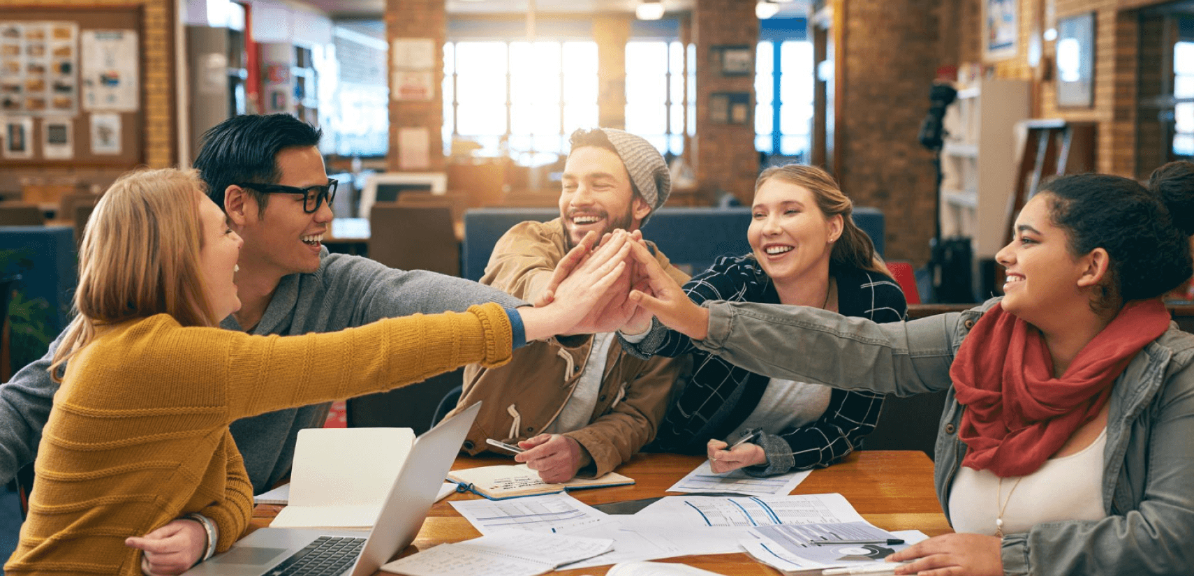 group of people enjoying their work