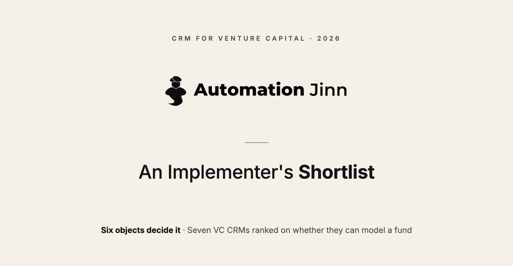 Best CRM for Venture Capital in 2026: An Implementer's Shortlist