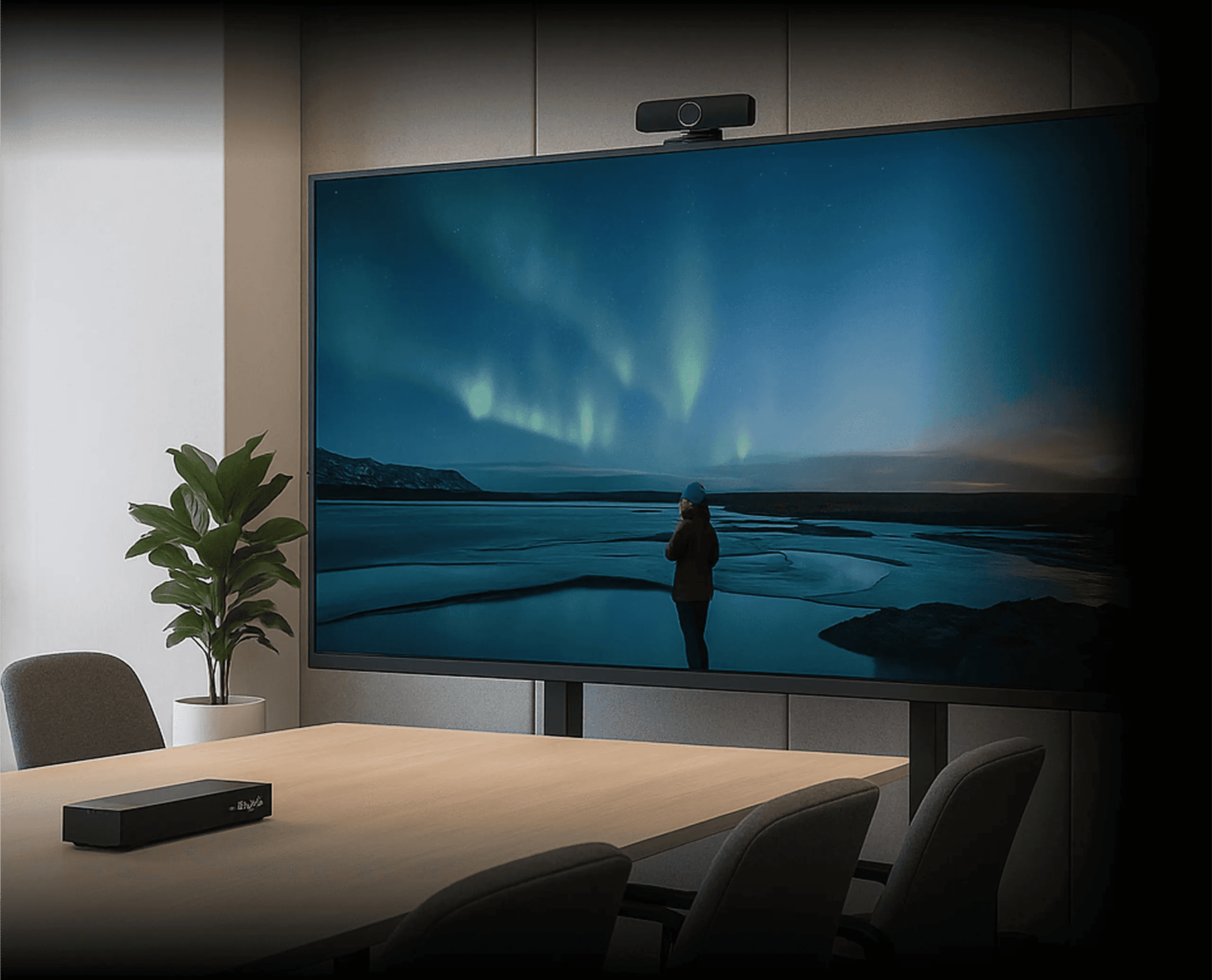 Close-up view of Allura seamless LED display for corporate presentations