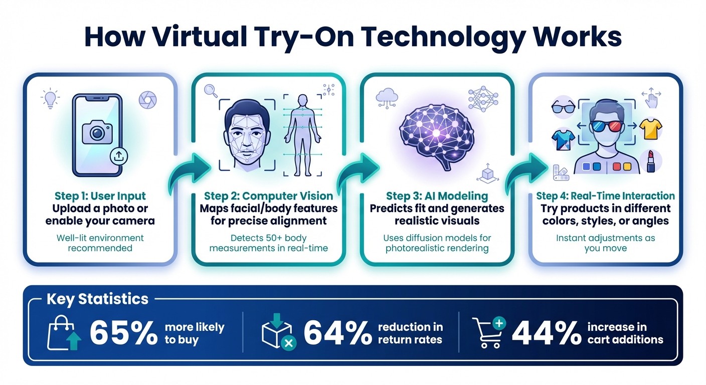 How Virtual Try-On Technology Works: 4-Step Process from Camera to Purchase