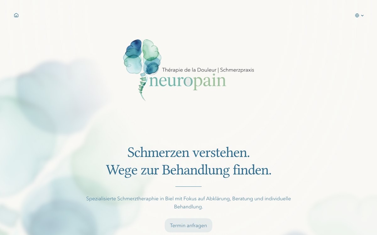 Neuropain, Webdesign / Umsetzung – Webdesign / Umsetzung, für P2/, Biel