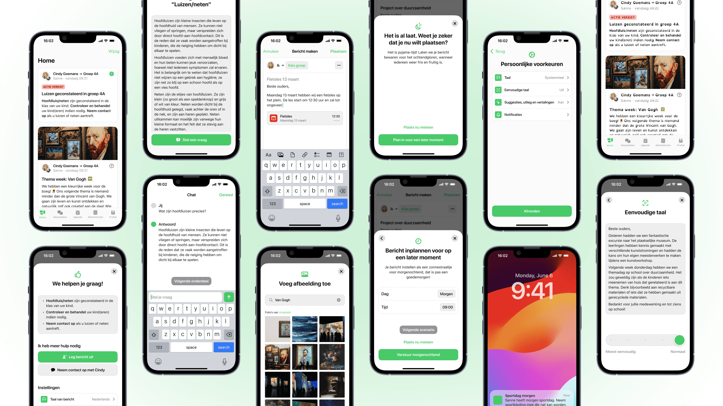 Bunch of iphones with different messages