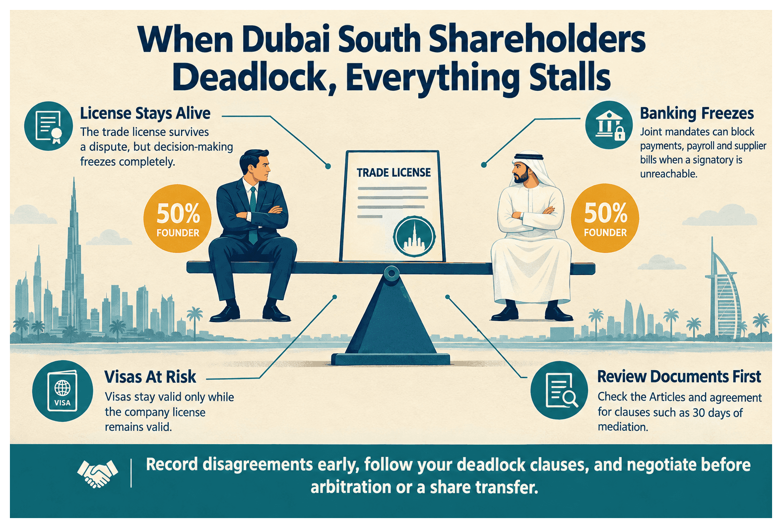 Infographic: What Happens to a Dubai South Company When Both Shareholders Disagree