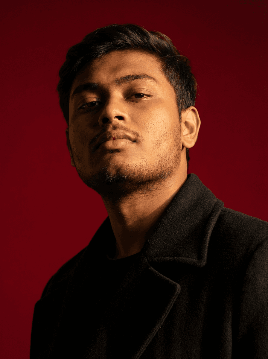 man standing beside wall